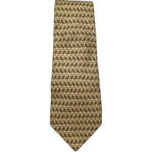 Salvatore Ferragamo Silk Tie Yellow w/ Elephants ~ Italy